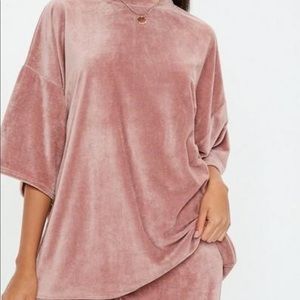 soft pink misguided oversized t shirt
